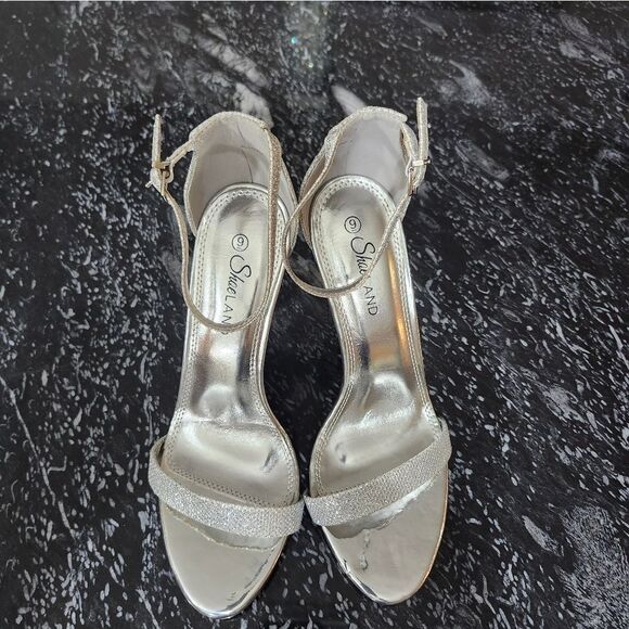 BRAND NEW SHOE LAND SHIMMER GLITTER  HIGH HEEL STILETTO ROUND TOE SANDAL - Picture 4 of 16